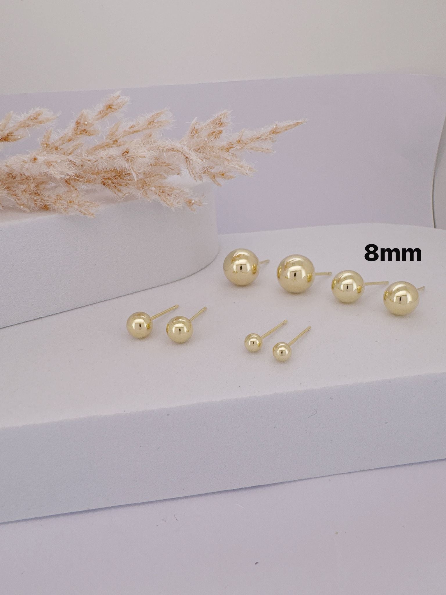 0054 - BALL EARRING 8mm